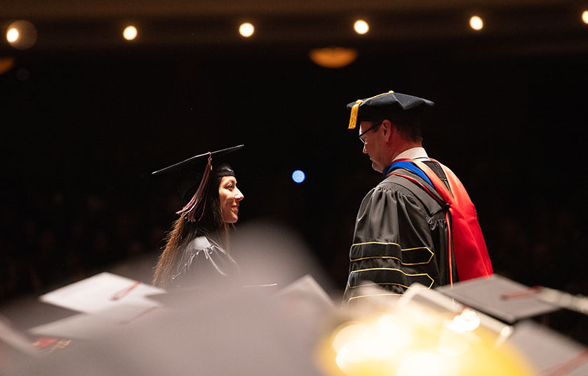 FVTC graduate accepting their degree from FVTC College President on stage