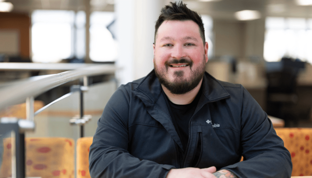 a man sitting in a chair