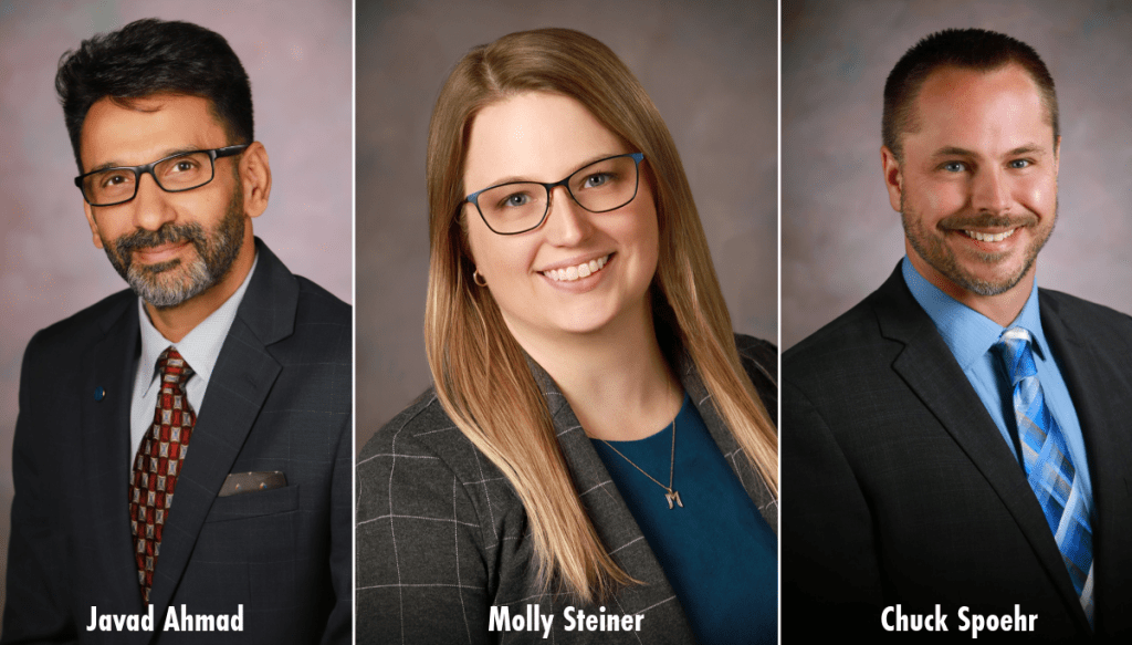 Three headshot photos of new FVTC Trustee members